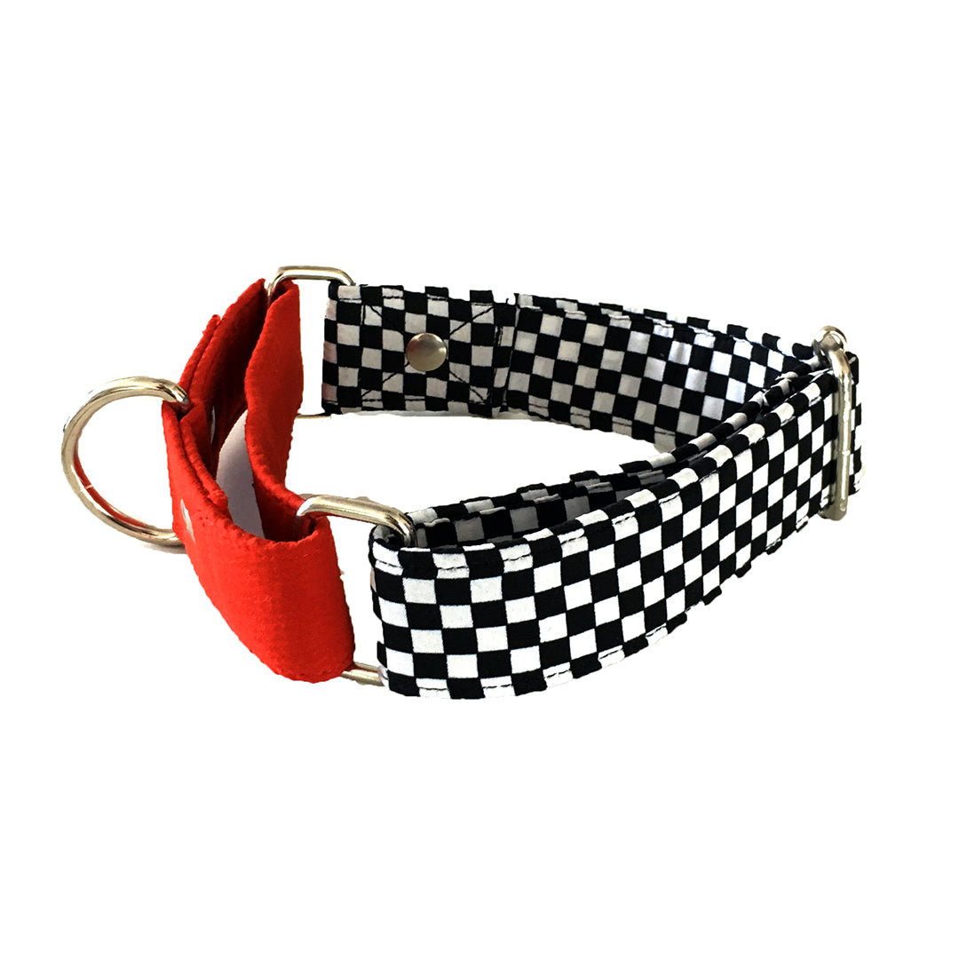 Chess Print Martingale Collar LARGE