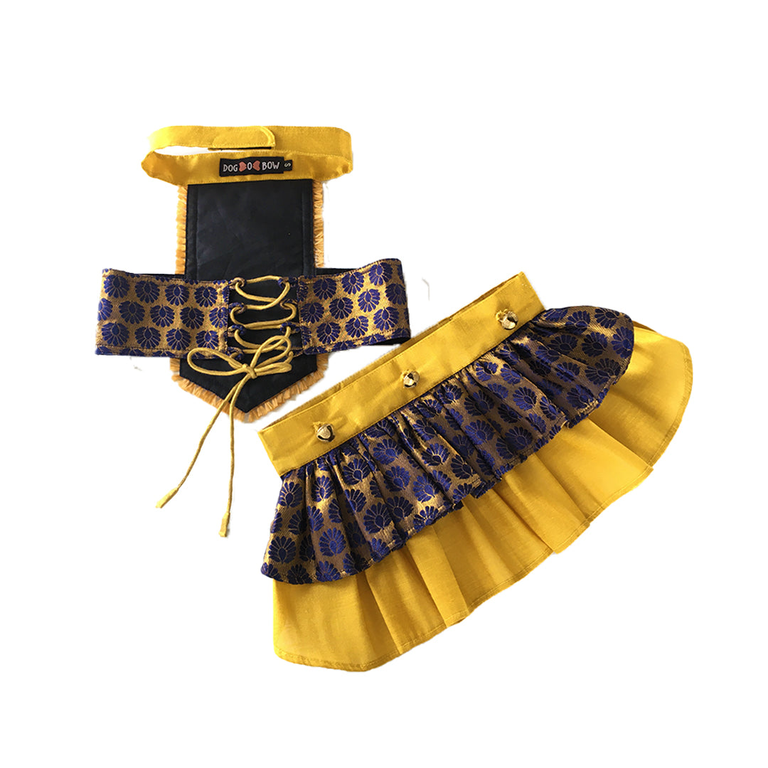 Navy Blue Backless Lehenga Choli