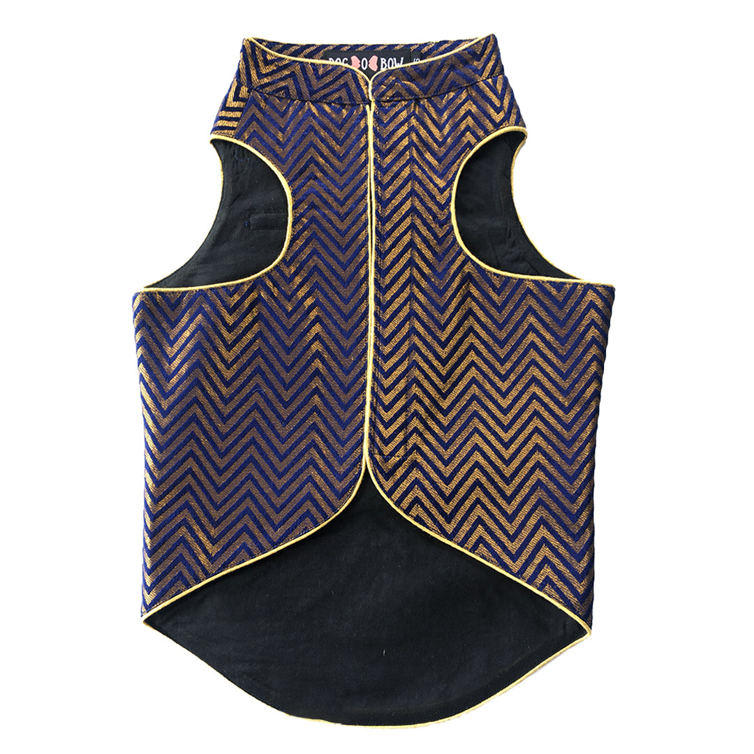 Navy Blue Chevron Sherwani