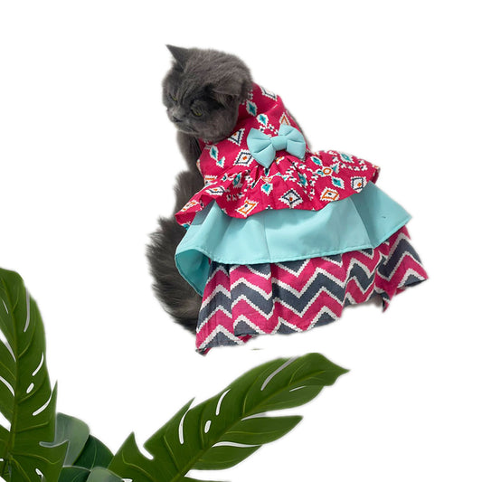 Pink-Teal Layer dress
