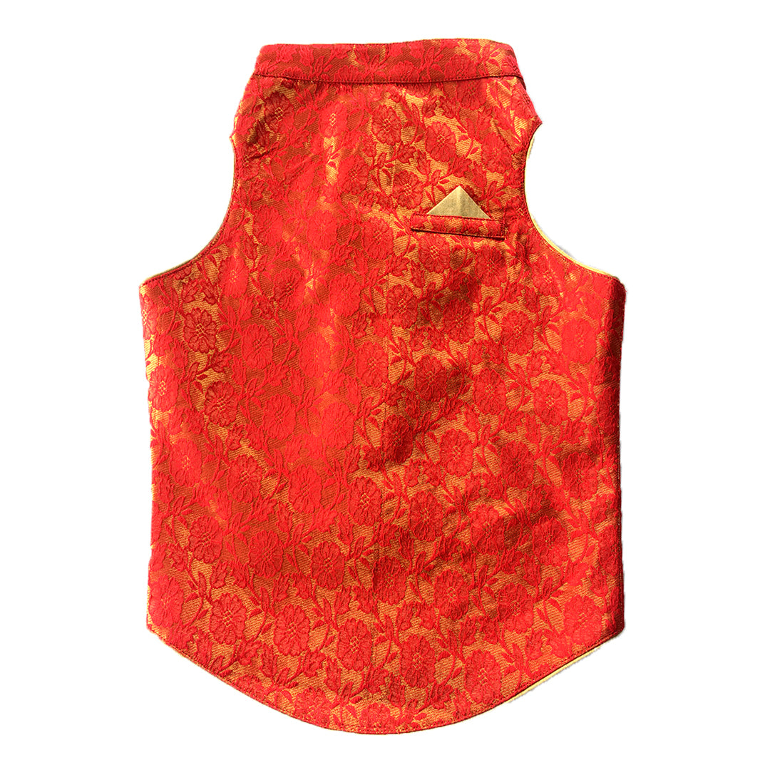 Red Floral Sherwani