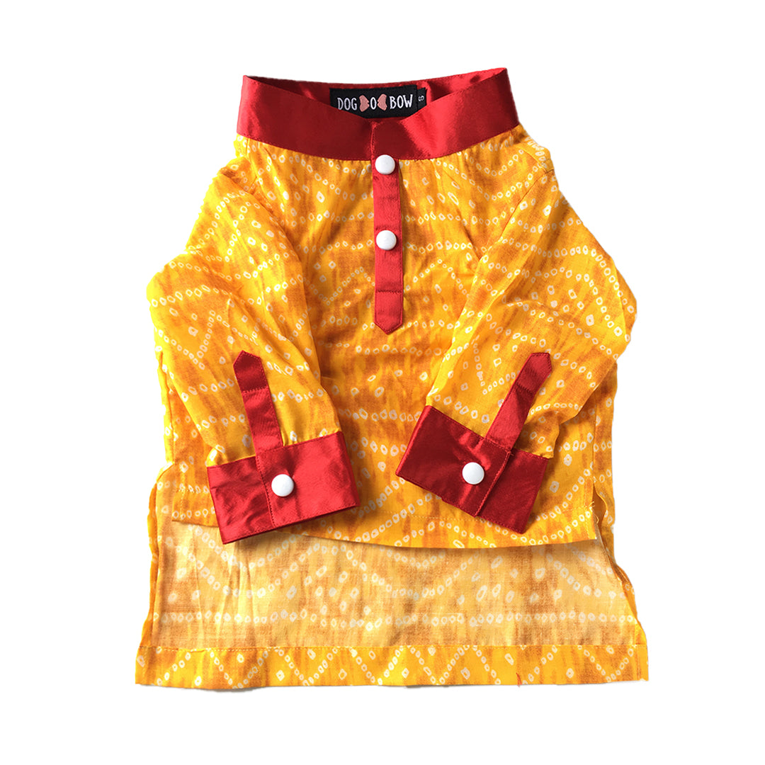 Yellow Bandhani Kurta