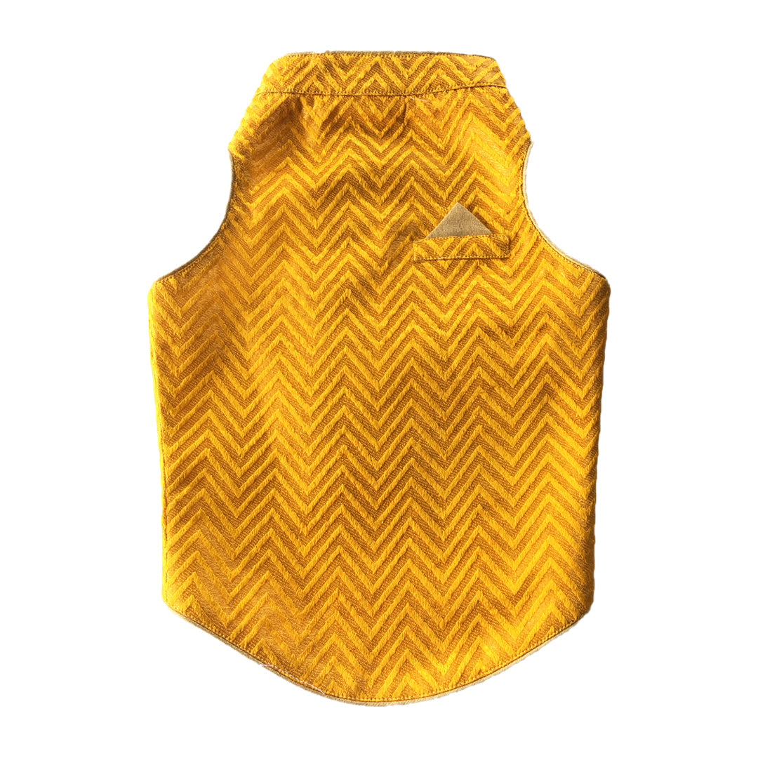 Yellow Chevron Sherwani