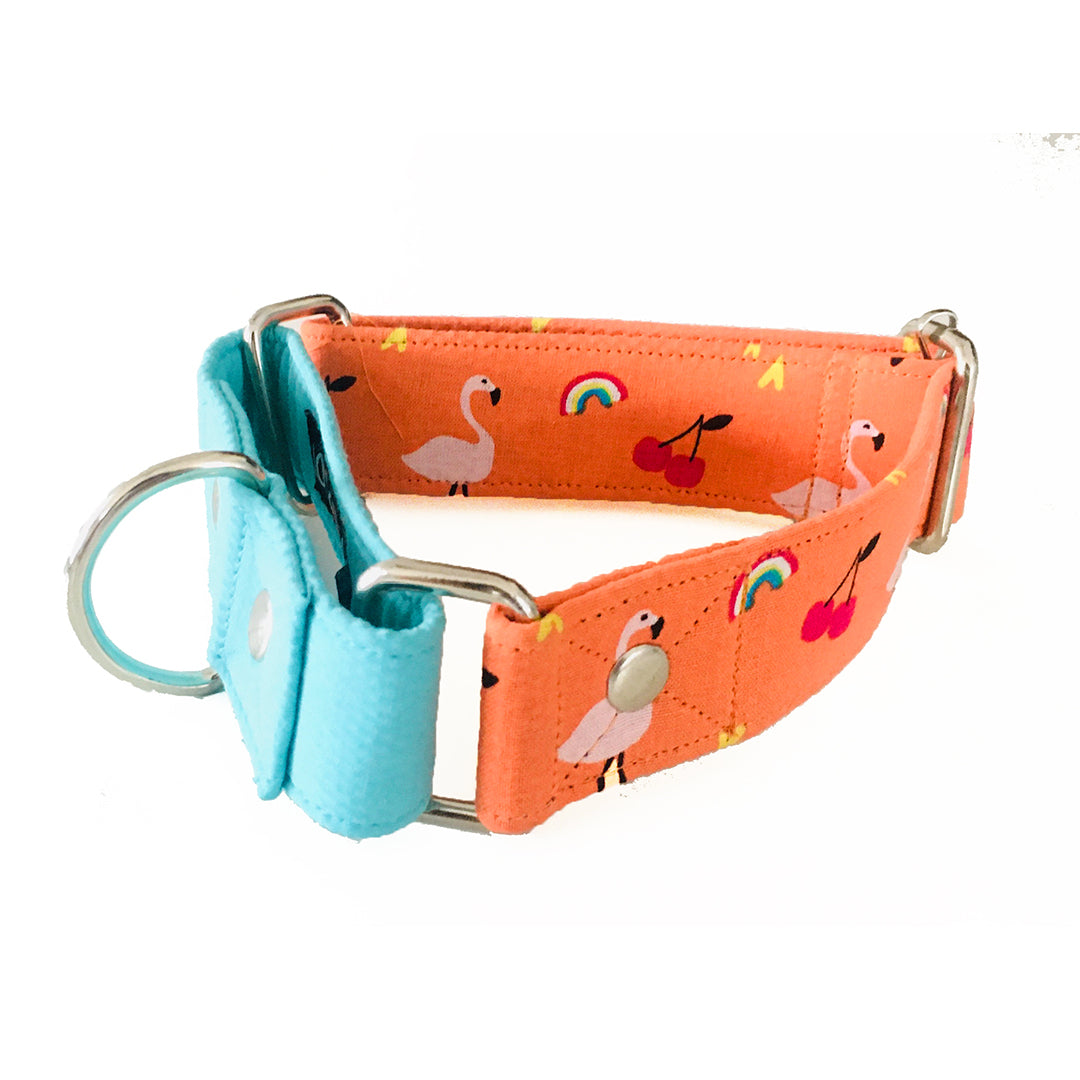 Flamingo Print Martingale Collar LARGE