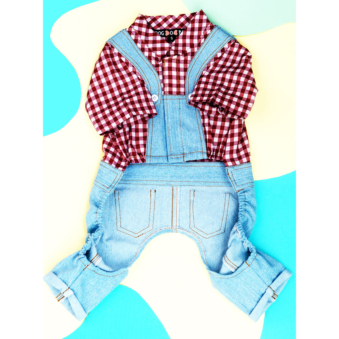 Gingham Check Dungaree