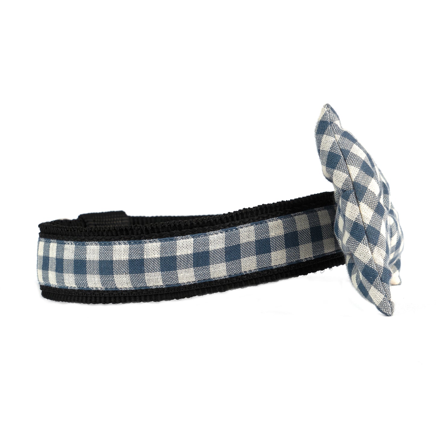Grey Check Bow Collar