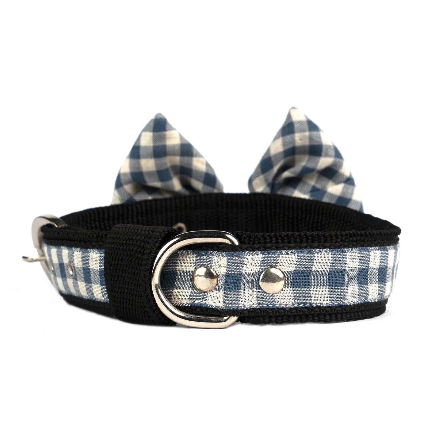 Grey Check Bow Collar