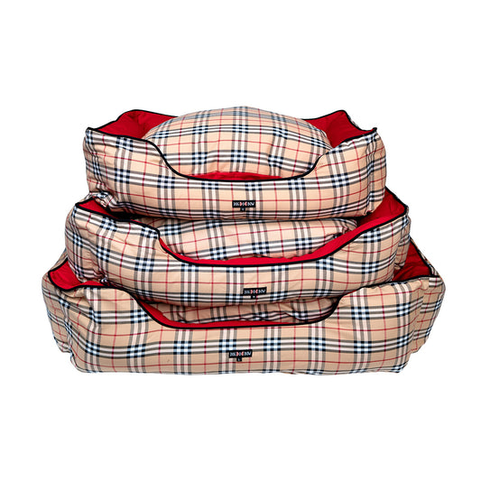 Red  Burberry Rectangle Bed