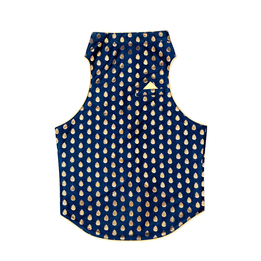 Navy Blue Brocade Sherwani