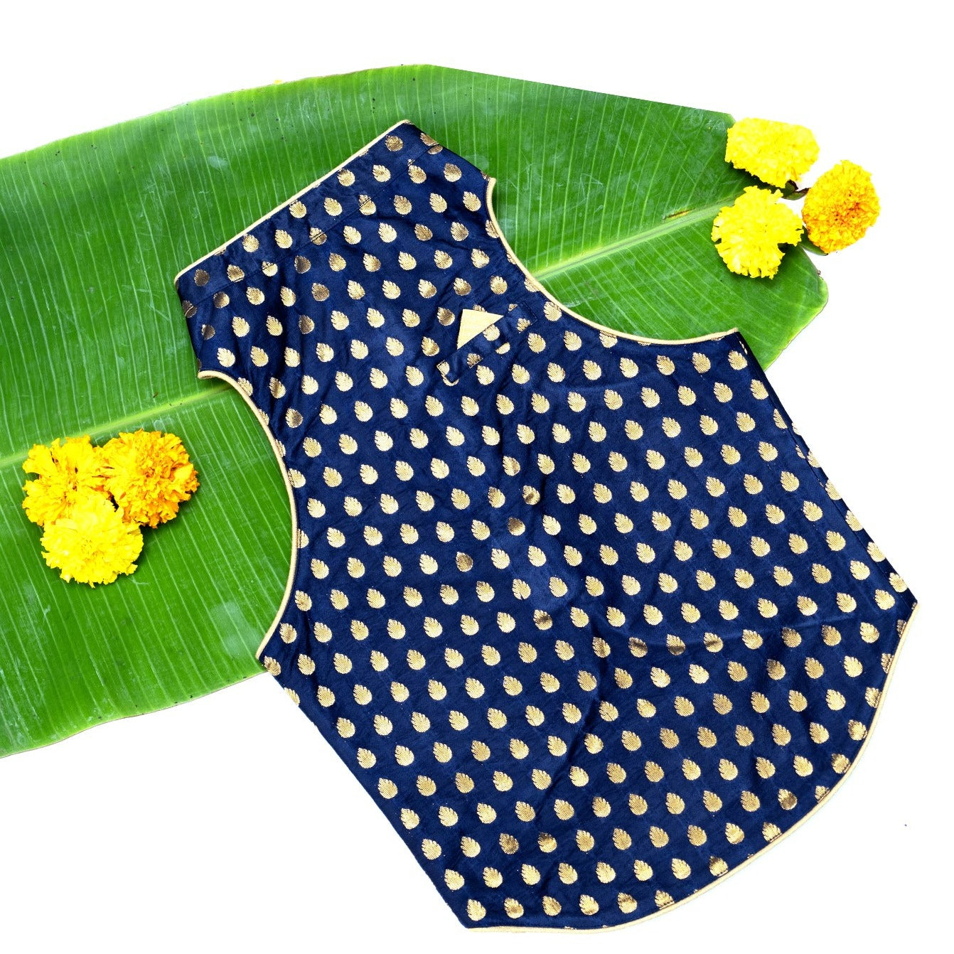 Navy Blue Brocade Sherwani