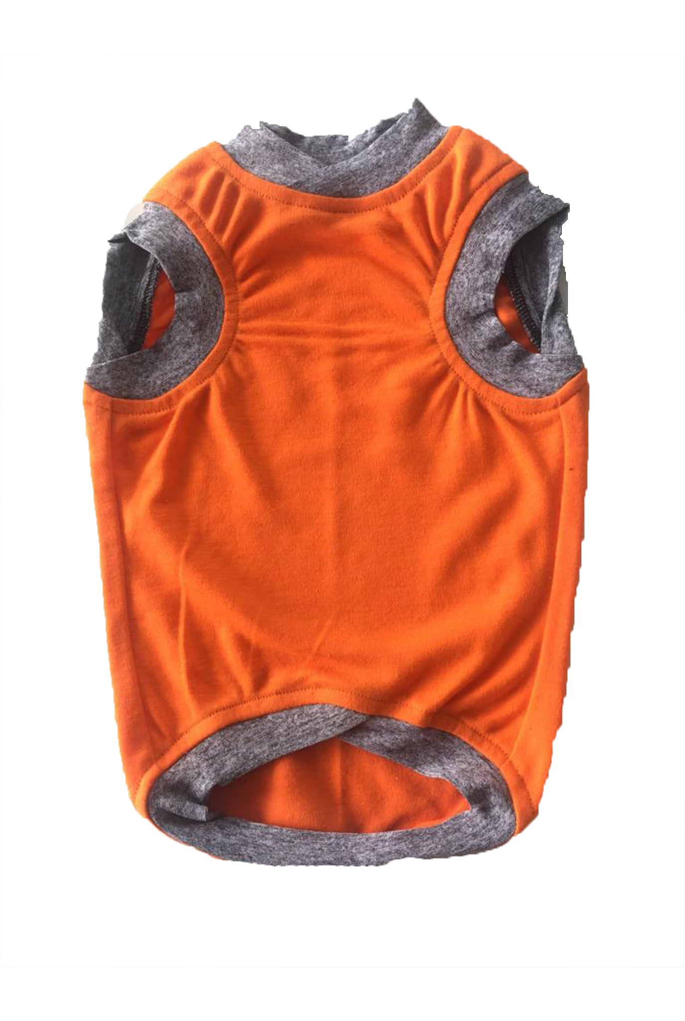Orange with grey rib tank top