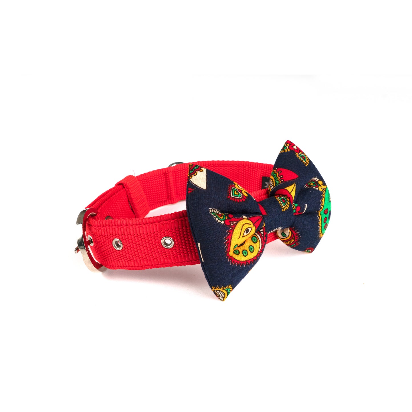 Peacock Print Bow Collar