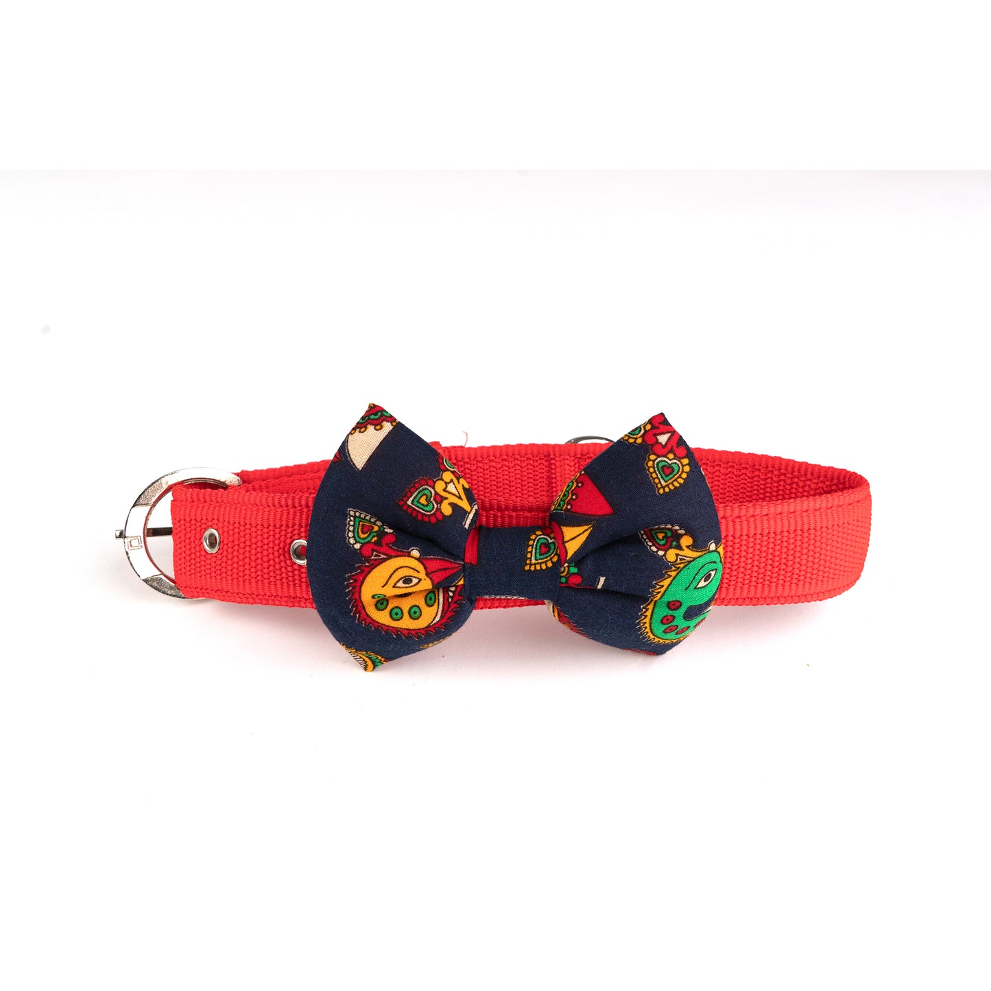 Peacock Print Bow Collar