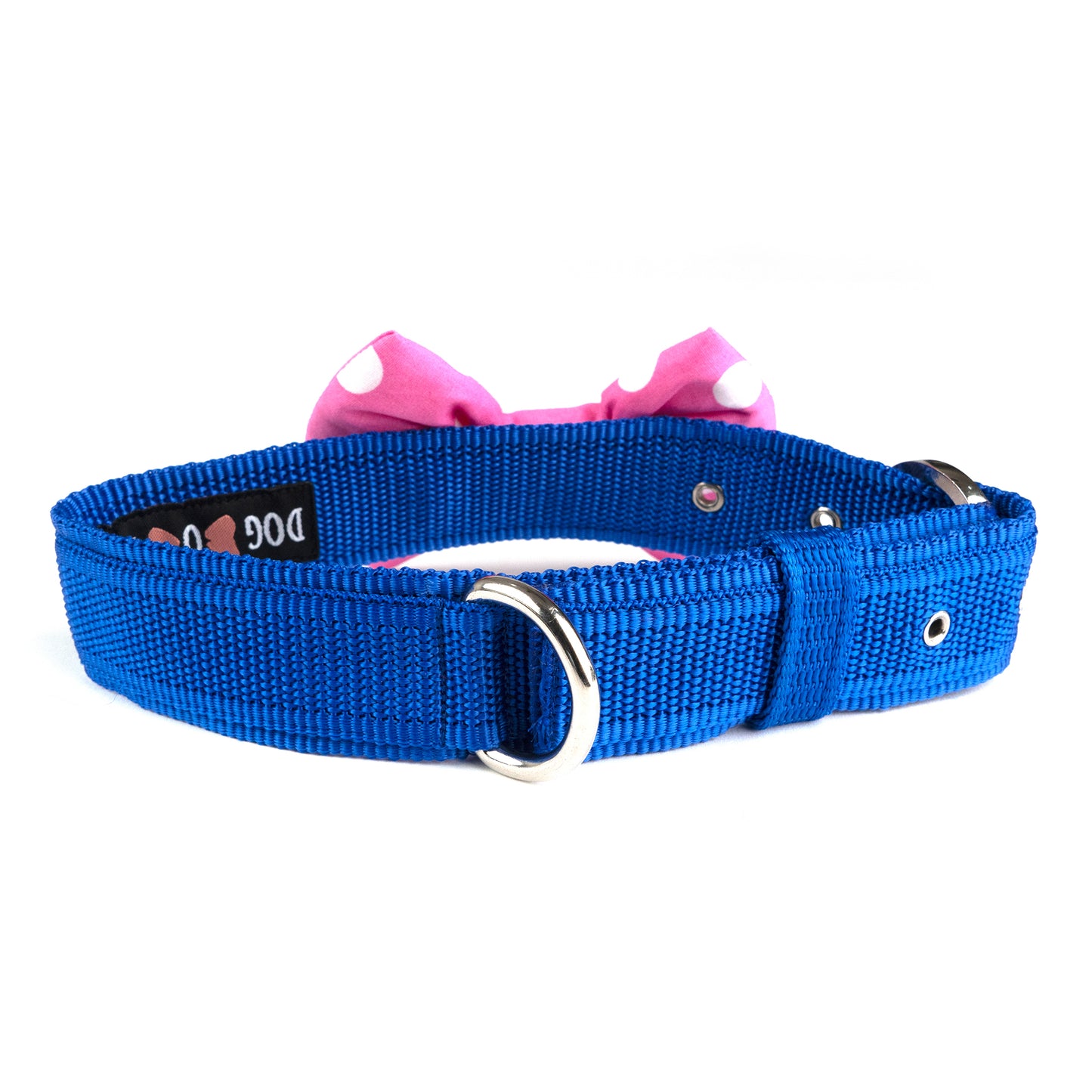 Pink Polkadot Bow Collar