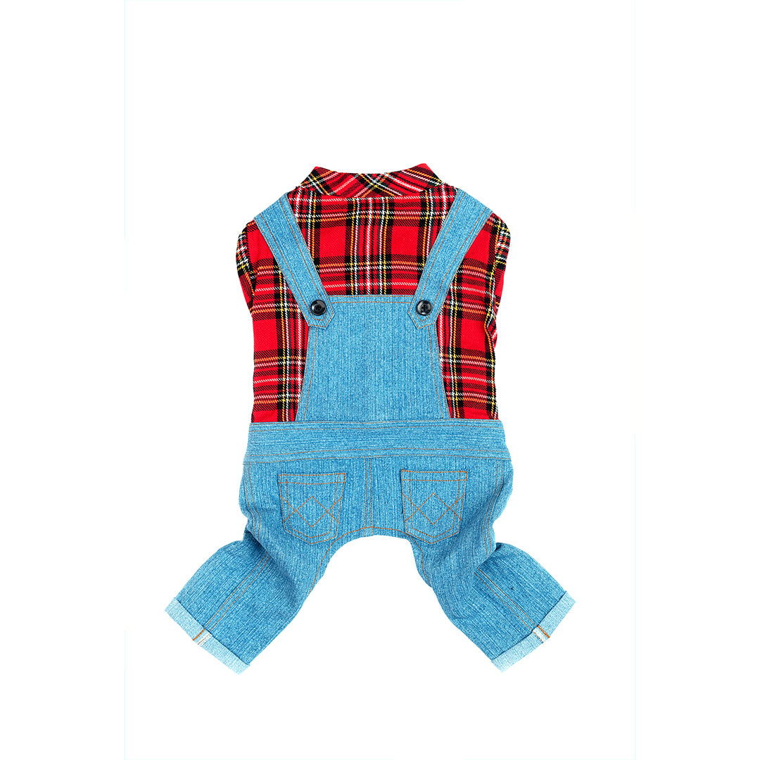 Plaid Check Dungaree