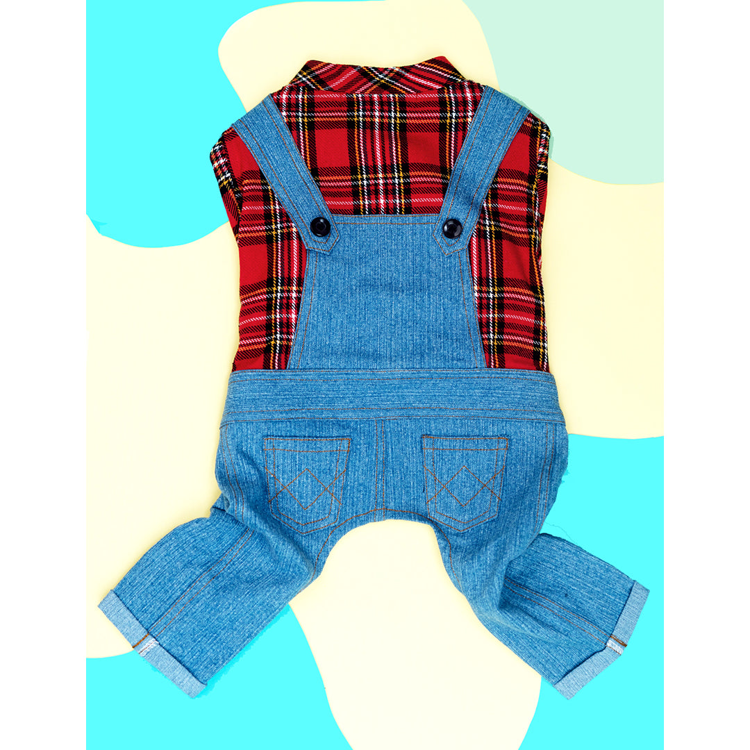 Plaid Check Dungaree