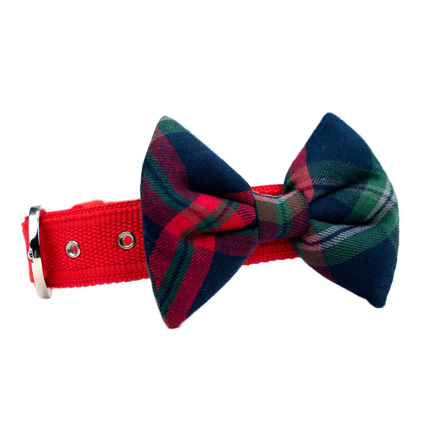 Red Green Check Bow Collar