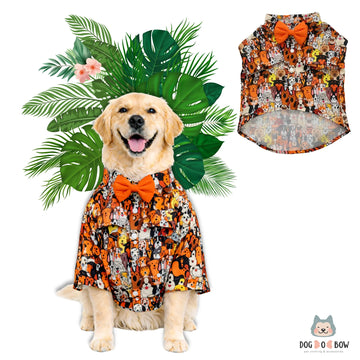 Orange Doggo Print Shirt