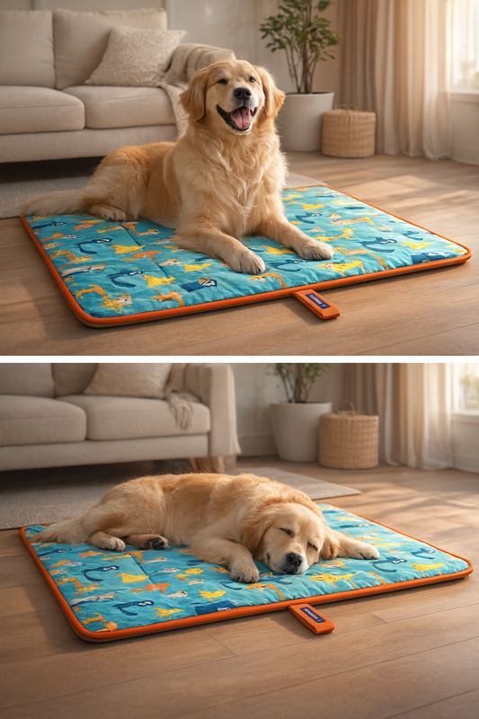 Teal animal floor mat