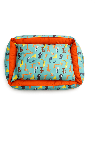 Teal animal Rectangle Bed