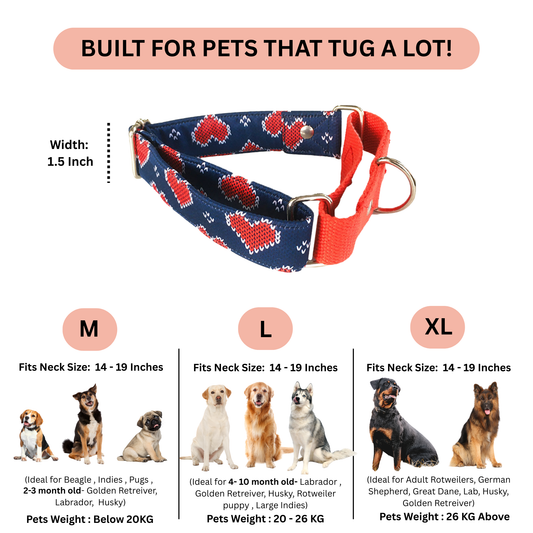 Hearty print Martingale Collar LARGE