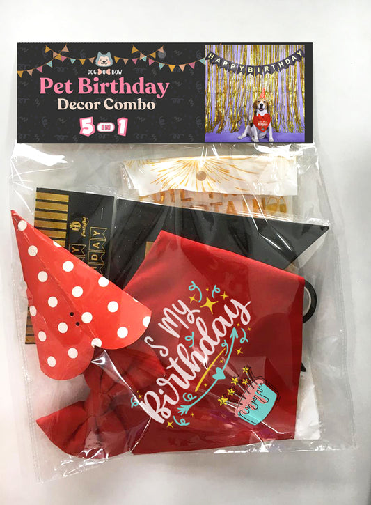 PET BIRTHDAY DECOR COMBO (5 in 1)