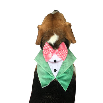 Green Velvet Tuxedo Vest Bandana