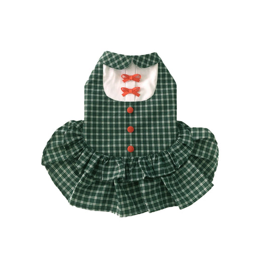 Green check Flapper Dress