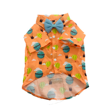 Orange Hot Air balloon Print Shirt