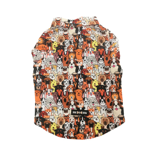 Orange Doggo Print Shirt