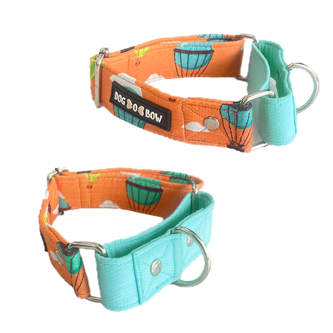 Orange Hot Air Balloon Martingale Collar LARGE