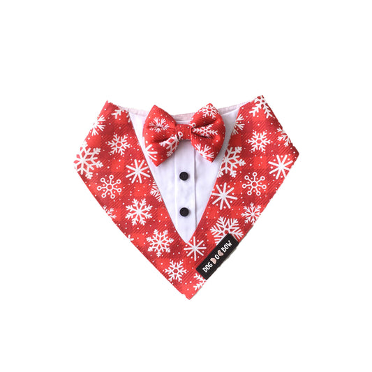 Red Aztec Print Tuxedo Bandana