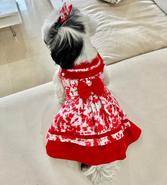 Red Rosette Dress