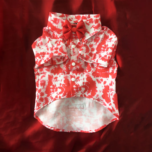 Red Tie & Dye Print Shirt