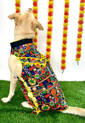 Black Embroidered Tie-up Sherwani