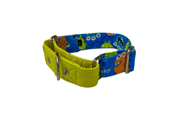 Monster Print Martingale Collar SMALL
