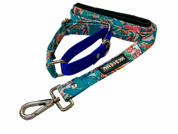 Tropicana Print Martingale Collar Leash Combo