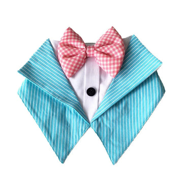 Aqua strip Tuxedo Vest Bandana
