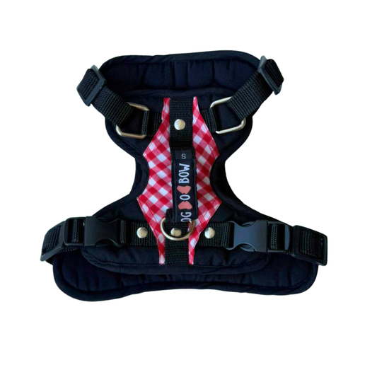 Red Gingham Double Padded Harness