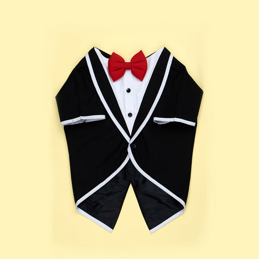 Black Framed Lapel Tuxedo with Sleeves