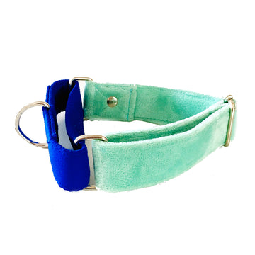 Green Velvet Martingale Collar LARGE