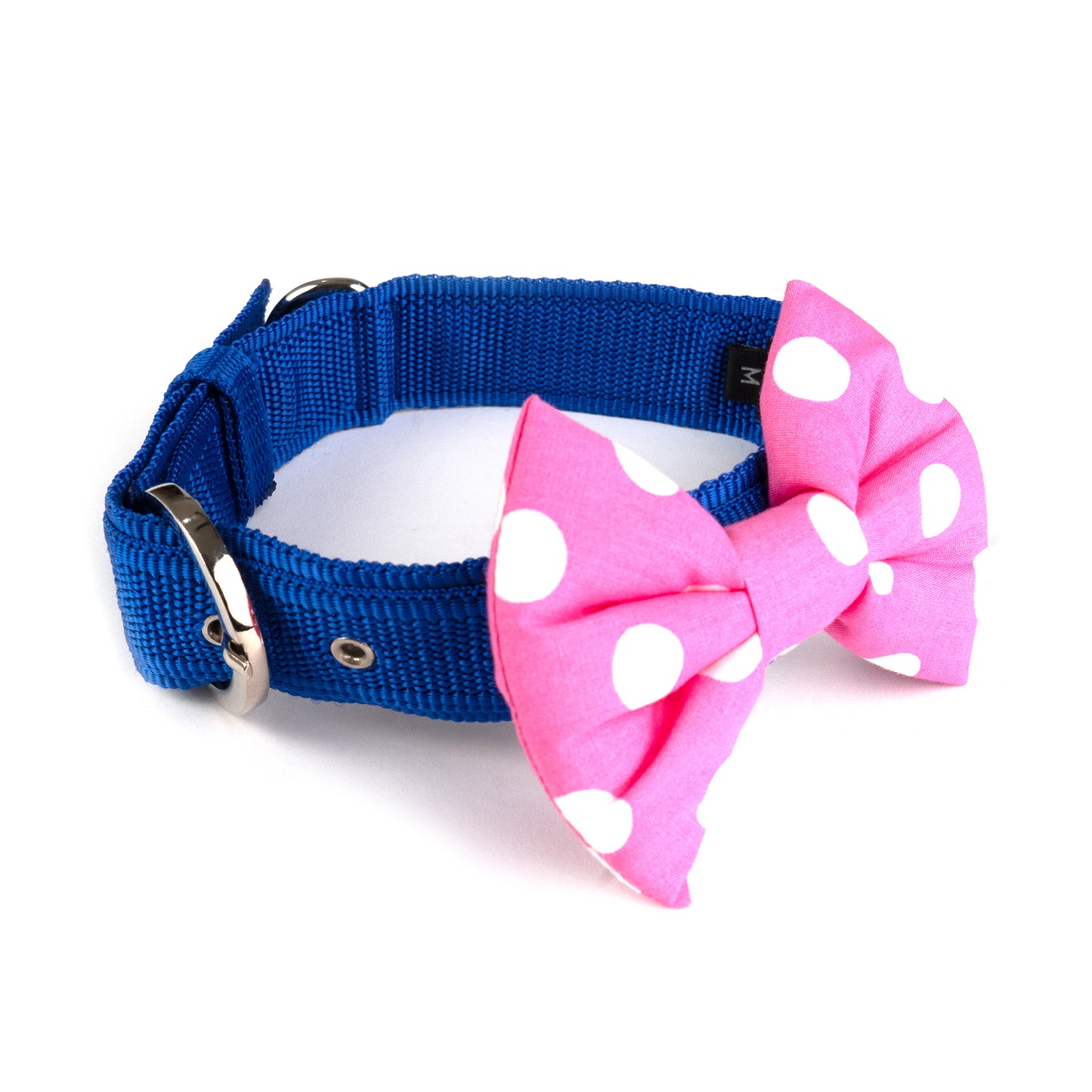 Pink Polkadot Bow Collar
