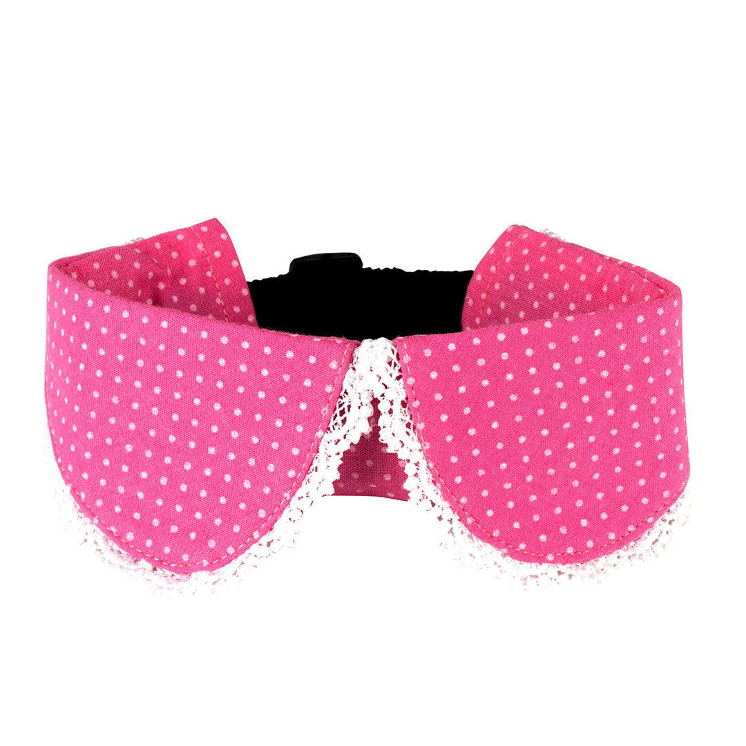 Pink Polkadot Lace Peterpan Collar