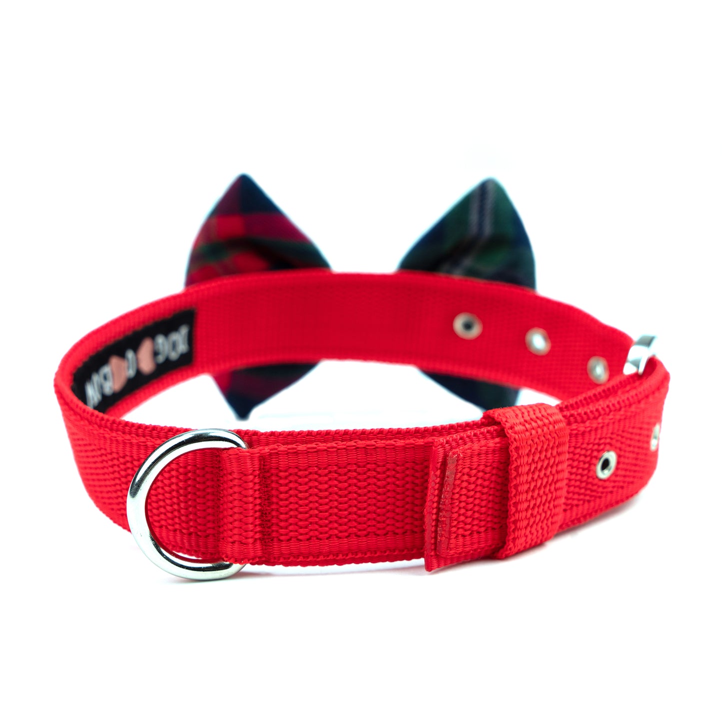 Red Green Check Bow Collar
