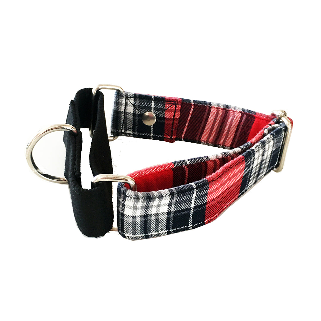Red Check Martingale Collar LARGE