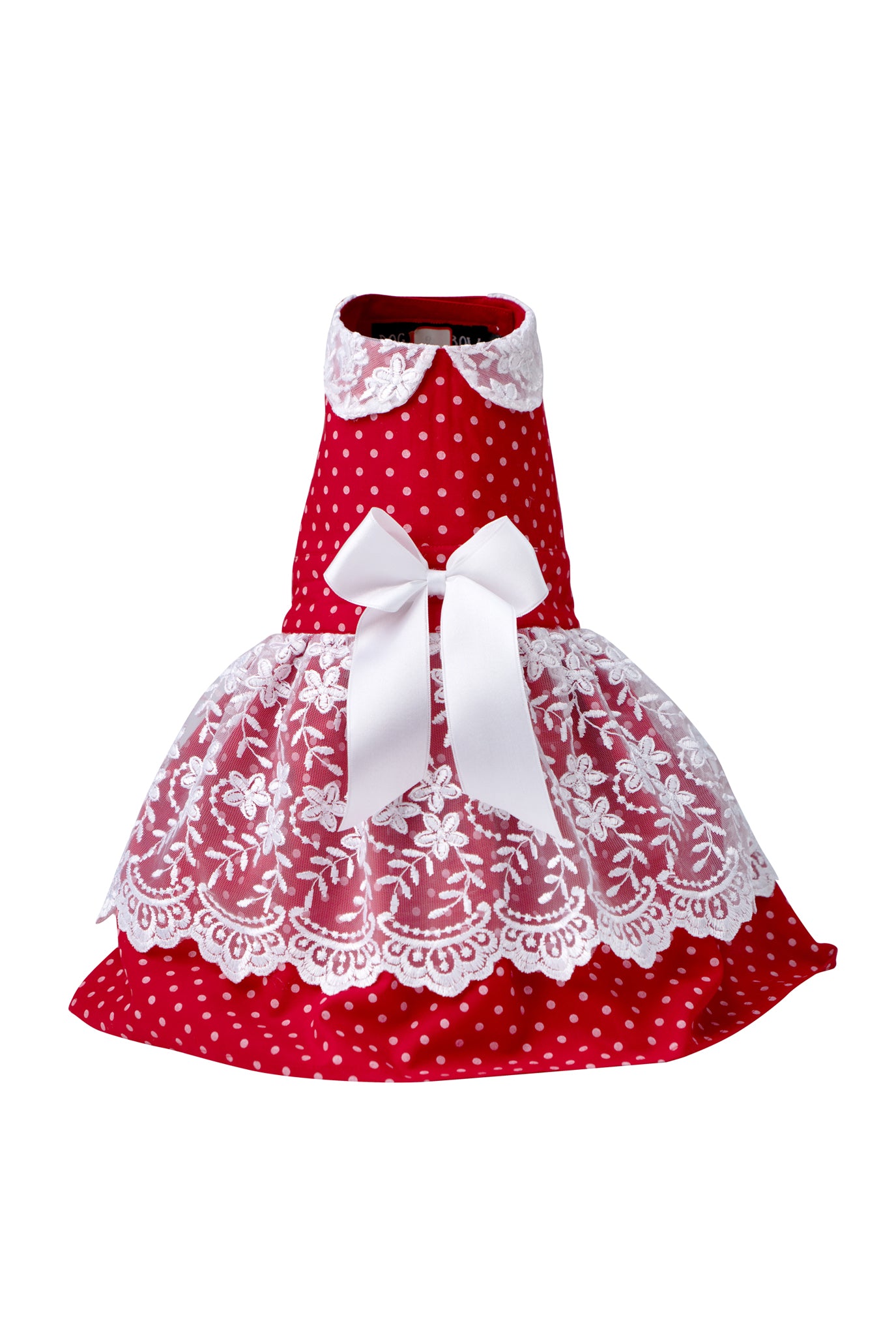 Red Polka Frock Lace Frock